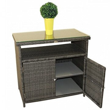 lI Il Sideboard BELMONTE Alu Kunststoffgeflecht Rattan ...