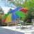HI Sonnenschirm 180cm Strandschirm Balkonschirm Schirm Regenbogen Regenbogenfarben - 2