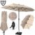 Kesser® Sonnenschirm Doppelsonnenschirm | Gartenschirm | Marktschirm | Terrassenschirm mit Handkurbel | Oval | Aluminium | UV-beständig | wasserabweisenden | Beige - 3