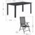 ArtLife Aluminium Gartengarnitur Milano | Gartenmöbel Set mit Tisch und 6 Stühlen | dunkel-grau mit schwarzer Kunstfaser | Alu Sitzgruppe Balkonmöbel - 3