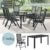 ArtLife Aluminium Gartengarnitur Milano | Gartenmöbel Set mit Tisch und 6 Stühlen | dunkel-grau mit schwarzer Kunstfaser | Alu Sitzgruppe Balkonmöbel - 4
