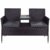 ArtLife Polyrattan Gartenbank Monaco | 2er Sitzbank mit integriertem Tisch schwarz | dunkelgraue Bezüge | Sitzgruppe Terrassenmöbel Balkonmöbel - 4