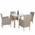 Casaria Poly Rattan Sitzgruppe Beige Grau 4 Stapelbare Stühle & 1 Tisch 7cm Dicke Auflagen Sitzgarnitur Gartenmöbel Set - 3