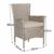 Casaria Poly Rattan Sitzgruppe Beige Grau 4 Stapelbare Stühle & 1 Tisch 7cm Dicke Auflagen Sitzgarnitur Gartenmöbel Set - 4