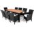 Casaria Poly Rattan Sitzgruppe Schwarz 7cm Dicke Auflagen 8 Breite Stühle & 1 Tisch Akazienholz Gartenmöbel Garten Set - 10