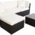 GOJOOASIS Polyrattan Lounge Sitzgruppe Gartenmöbel Garnitur Poly Rattan Couch-Set in Braun-schwarz mit Bezügen in Creme (200 cm Länge) - 5
