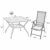 PHIVILLA 4+1 Gartenstühle und Tisch Klapp Gartenstühle mit Aluminiumrahmen, 6X verstellbar mit 7 sitzpositionen,Gartentisch aus Stahl Stahl Gartentisch mit Sonnenschirmloch Gartenmöbel-Sets (Schwarz) - 2
