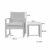 SVITA LOIS Poly Rattan Sitzgruppe Gartenmöbel Metall-Garnitur Bistro-Set Tisch Sessel grau - 2