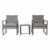 SVITA LOIS Poly Rattan Sitzgruppe Gartenmöbel Metall-Garnitur Bistro-Set Tisch Sessel grau - 3