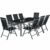 TecTake Aluminium Sitzgarnitur 8+1 Sitzgruppe Gartenmöbel Tisch & Stuhl-Set - Diverse Farben - (Dunkelgrau | Nr. 402164) - 3