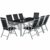 TecTake Aluminium Sitzgarnitur 8+1 Sitzgruppe Gartenmöbel Tisch & Stuhl-Set - Diverse Farben - (Silber Grau | Nr. 402165) - 2